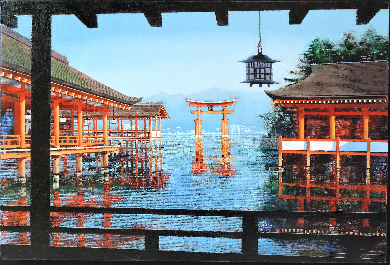 寺社から鳥居を臨む